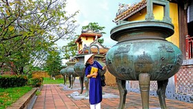 Quanh hông các đỉnh đồng đúc nổi 153 cảnh vật, phân bố theo biểu đồ chung và được chia làm 3 hàng ngang, mỗi hàng một chủng loại. Ảnh: LÊ VĂN NGUYỆN 