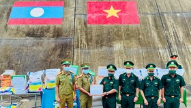 Các đơn vị vũ trang Việt Nam trao lương thực và vật tư y tế tặng lực lượng vũ trang Lào 