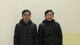 Lê Đình Đức và Đoàn Thanh Bằng tại Cơ quan An ninh điều tra. Ảnh: Công an Hà Tĩnh cung cấp