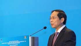 Bộ trưởng Bộ Ngoại giao Bùi Thanh Sơn phát biểu khai mạc. Ảnh: TTXVN