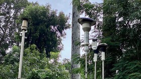 Trạm quan trắc không khí đặt tại Trường THCS Hồng Bàng, quận 5, TPHCM