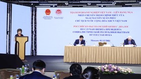 Nhà sáng lập, Chủ tịch Hội đồng Chiến lược Tập đoàn TH – bà Thái Hương – phát biểu tại Diễn đàn doanh nghiệp Việt - Nga tại Moscow ngày 1-12