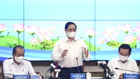 TP.HCM đề xuất nhiều vấn đề trong cuộc làm việc với Thủ tướng sáng 13/5. Ảnh: Thuận Thắng.