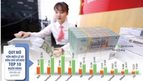 Thứ hạng về vốn điều lệ, vốn chủ sở hữu trong hệ thống ngân hàng còn thay đổi nếu một loạt nhà băng thực hiện thành công kế hoạch tăng vốn, tăng lợi nhuận năm 2021. Ảnh: Đức Thanh; Đồ họa: Đan Nguyễn