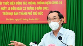 Bí thư Thành ủy TPHCM Nguyễn Văn Nên phát biểu tại Hội nghị. Ảnh: Việt Dũng