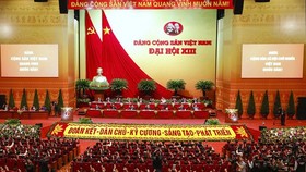 Toàn cảnh phiên họp trù bị Đại XIII của Đảng, sáng 25-1, tại Trung tâm Hội nghị quốc gia. Ảnh: VIẾT CHUNG