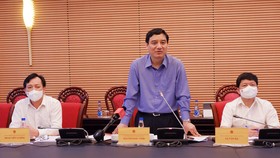 Chủ nhiệm Ủy ban Văn hóa, Giáo dục của Quốc hội Nguyễn Đắc Vinh phát biểu tại buổi làm việc