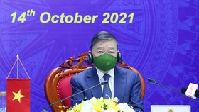 Đại tướng Tô Lâm, Bộ trưởng Bộ Công an, Trưởng đoàn Việt Nam phát biểu tại Hội nghị AMMD 7. Ảnh: VGP