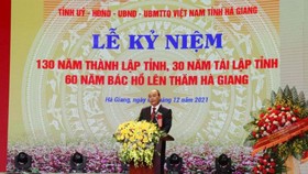 Chủ tịch nước Nguyễn Xuân Phúc phát biểu tại Lễ kỷ niệm 130 năm thành lập tỉnh Hà Giang