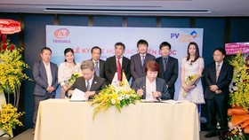 At the signing ceremony
