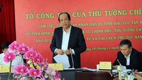 Bộ trưởng, Chủ nhiệm Văn phòng Chính phủ Mai Tiến Dũng phát biểu. Ảnh: TTXVN