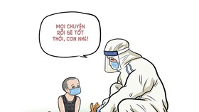 Hình vẽ em bé trong khu cách ly trên fanpage Thăng Fly Comics