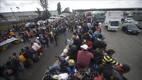 Người di cư Trung Mỹ tại khu vực La Piedad, bang Michoacan, Mexico, trong hành trình tới Mỹ ngày 12-11-2018. Ảnh tư liệu: AFP/TTXVN