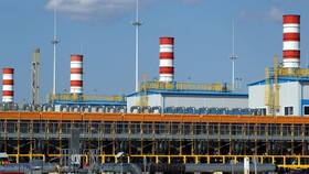 Trạm nén khí Slavyanskaya của Gazprom. Ảnh: TASS