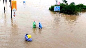 Mưa lũ tàn phá nặng nề ở Bình Định, 1 người bị lũ cuốn trôi
