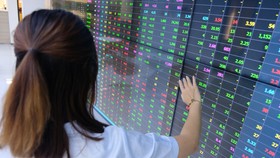 Nhiều nhân sự thuộc các công ty chứng khoán ở Hà Nội vẫn đang chờ giấy đi đường. Trong ảnh là một nhà đầu tư đang theo dõi thị trường - Ảnh: BÔNG MAI