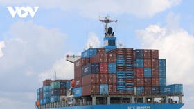 Doanh nghiệp logistics chở hàng chuẩn bị cập Cảng Cát Lái. (Ảnh: Lệ Hằng)