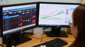 Chứng khoán giảm mạnh khiến nhiều nhà đầu tư đặt lệnh bán bằng mọi giá. Trong ảnh: hoạt động môi giới tại một công ty chứng khoán ở TP.HCM - Ảnh: QUANG ĐỊNH