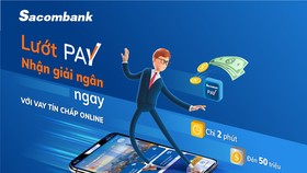 Vay trả góp không cần tài sản đảm bảo trên Sacombank Pay