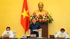Chủ tịch Quốc hội Vương Đình Huệ phát biểu khai mạc phiên họp sáng nay, 14-6