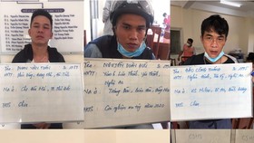 Nhóm đối tượng tại cơ quan công an. Ảnh: C.T
