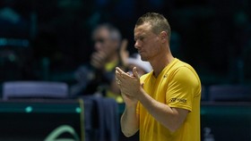 Lleyton Hewitt trong trận Australia thua Croatia 0-3