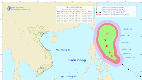 The forecast direction of typhoon Surigae. (Photo: The National Center for Hydro-meteorology Forecasting)
