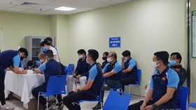 Đội tuyển Việt Nam trong đợt thực hiên mũi tiêm đầu tiên vào giữa tháng 4 vừa qua