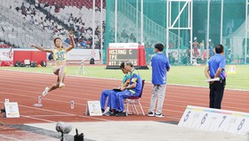 Nhà vô địch Bùi Thị Thu Thảo sẽ dự tranh chung kết nhảy 3 bước nữ. Ảnh: DŨNG PHƯƠNG