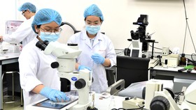 Sinh viên ngành Công nghệ sinh học Trường ĐH Quốc tế (ĐH Quốc gia TPHCM) thực hành tại phòng thí nghiệm