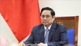 Thủ tướng Phạm Minh Chính điện đàm với Thủ tướng Cộng hòa Áo Sebastian Kurz. Ảnh: DƯƠNG GIANG/TTXVN