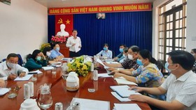 Phó Chủ tịch Thường trực Ủy ban MTTQ Việt Nam TPHCM Nguyễn Thành Trung phát biểu tại buổi làm việc