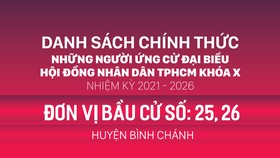 Đơn vị bầu cử số: 25, 26 (huyện Bình Chánh)