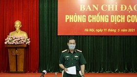 Deputy Minister of Defence Lieut. Gen. Vu Hai San speaks at the meeting. (Photo: qdnd.vn)