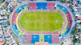 Quang Ninh's Cam Pha stadium is improved to serve the 31st SEA Games (Photo: VNA)