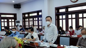 Secretary of the Party Committee of Thu Duc City Nguyen Van Hieu speaks at the event. (Photo: SGGP)