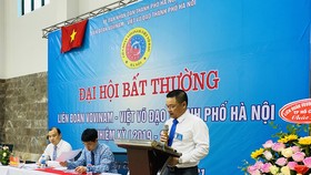 Ông Bạch Ngọc Chiến được bầu làm tân Chủ tịch Liên đoàn vovinam Hà Nội. ẢNH: MINH CHIẾN