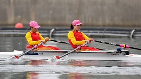 Các nữ tuyển thủ rowing Việt Nam.