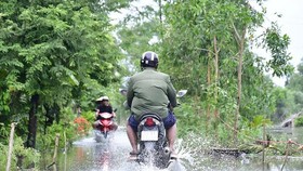 Cà Mau: Hai huyện tiếp tục cho học sinh nghỉ học vì đường ngập
