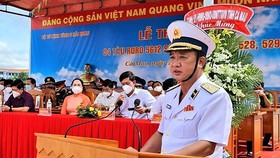 Chuẩn Đô đốc Nguyễn Duy Tỷ phát biểu trong buổi lễ