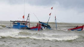 Tàu cá bị sóng đánh chìm, cứu vớt được 9 thuyền viên, 1 người bị mất tích