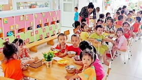 Một lớp học dành cho con công nhân tại Trường Mầm non Khu chế xuất Tân Thuận, TPHCM
