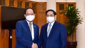 Thủ tướng Phạm Minh Chính tiếp Đại sứ Hàn Quốc tại Việt Nam Park Noh Wan
