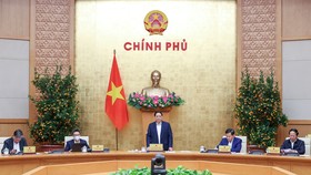 Thủ tướng Phạm Minh Chính chủ trì và phát biểu tại Phiên họp Chính phủ thường kỳ, sáng 28-1. Ảnh: VIẾT CHUNG  ​