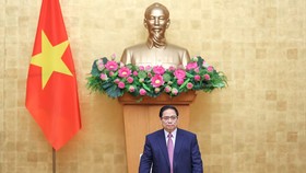 Thủ tướng Phạm Minh Chính chủ trì phiên họp Chính phủ chuyên đề pháp luật. Ảnh: VIẾT CHUNG