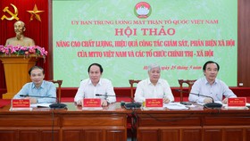 Hội nghị MTTQ sáng 25-5. Ảnh: VIẾT CHUNG