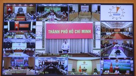 Phiên họp Chính phủ kết nối với các tỉnh thành. Ảnh: VIẾT CHUNG
