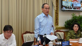  Bí thư Thành ủy TPHCM Nguyễn Thiện Nhân phát biểu tại Hội nghị về công tác cải cách hành chính. Ảnh: VIỆT DŨNG