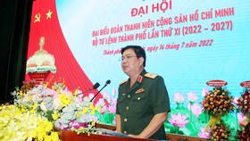 Thiếu tướng Phan văn Xựng phát biểu chỉ đạo đại hội
