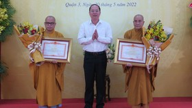 Ban Trị sự Giáo hội Phật giáo Việt Nam quận 3 và 2 cá nhân nhận bằng khen của Thủ tướng Chính phủ